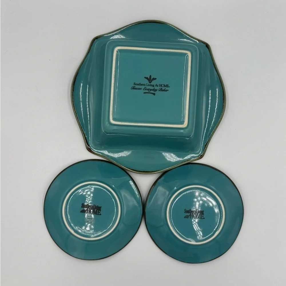 Southern Living at Home Tuscan Toscana Everyday Teal 3 pc Set